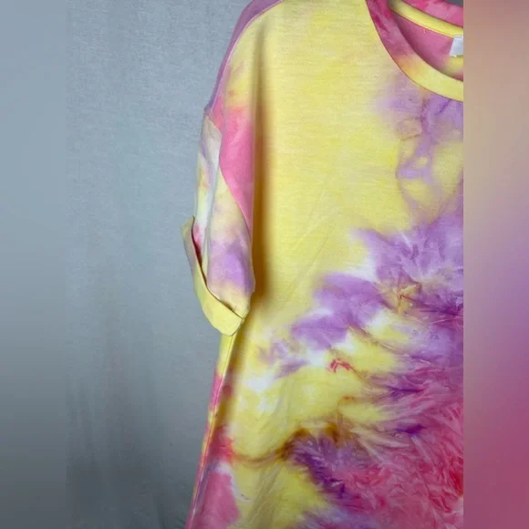 ELODIE TIE DYE CREW NECK T-SHIRT DRESS Size Small NWT - Picture 6 of 17